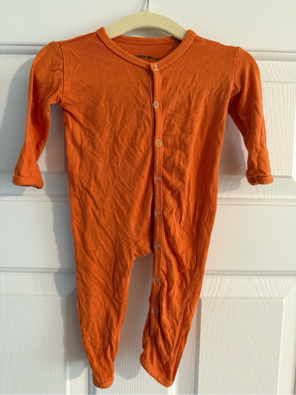 Orange Long-Sleeve Snap Front Onesie
